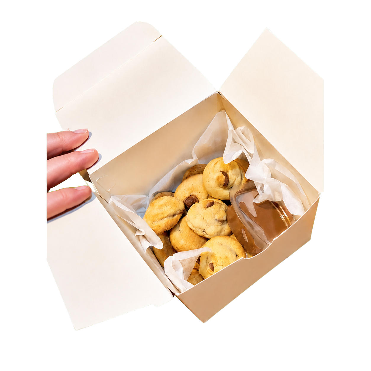 Caixa Love Box com mini cookies e Nutella